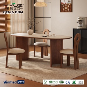 Set <span class=keywords><strong>Tavolo</strong></span> da Pranzo <span class=keywords><strong>Moderno</strong></span> <span class=keywords><strong>in</strong></span> Noce con Piano <span class=keywords><strong>in</strong></span> Travertino, Gambe <span class=keywords><strong>in</strong></span> <span class=keywords><strong>Legno</strong></span> Massello, <span class=keywords><strong>Tavolo</strong></span> Ovale con 6 <span class=keywords><strong>Sedie</strong></span> <span class=keywords><strong>per</strong></span> Ristorante e Casa - Product Image 2