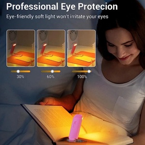 Luz de Lectura Nocturna con 3 Colores de Luz para Protección Ocular, Lámpara de Libro LED Recargable por USB con Clip para Leer en la Cama - Product Image 6