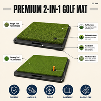 Tapis d'entraînement de golf OEM d'usine 2-en-1 avec base ABS remplaçable pour fairway et terrain accidenté, intérieur/extérieur, personnalisable