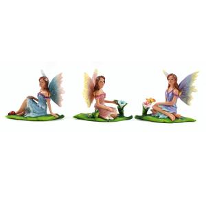 Fata Giardino Fata Fata seduta con il suo cane <span class=keywords><strong>pal</strong></span> Fairy-In Miniatura Fata Giardino di Alimentazione Bravo Ragazzo - Product Image 1