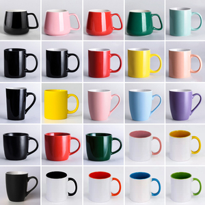 Tazas de Té de Porcelana Nueva, Esmaltadas en Color, de 11oz y 12oz, Baratas, al por Mayor, con Logotipo Personalizado Impreso, Tazas de Café de Cerámica Negra, Aptas para Lavavajillas y <span class=keywords><strong>Microondas</strong></span> - Product Image 3