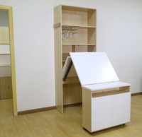 Mécanisme de table pliante murale gain de place en acier, design contemporain, capacité robuste, pour salle de bain moderne