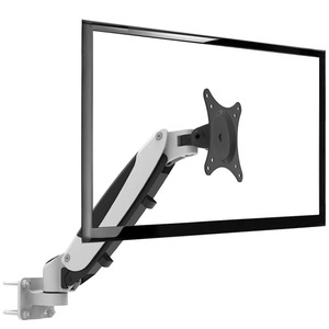 Bras de moniteur simple en aluminium blanc avec ressort à gaz, <span class=keywords><strong>pivotant</strong></span> à 360 degrés, <span class=keywords><strong>support</strong></span> de moniteur LCD réglable - Product Image 1