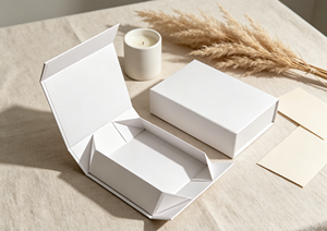 Foldable Magnetic Eco-Friendly High-End <b>Square</b> White Cardboard Gift Box Hidden Magnet Closure Thick Rigid Paper Construction - Product Image 3