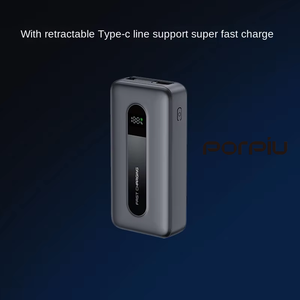PORPIU 2025 Nouvelle batterie externe ultra-fine 20000 mAh avec câble rétractable, charge ultra-rapide PD22.5W, affichage LED, câble intégré, cadeau idéal - Product Image 3