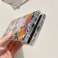 Funda Magnética Transparente con Diseño Floral IMD para Samsung Galaxy S24 S23 Ultra S22, Carcasa para iPhone 16 15 14 13 12 Pro Max