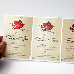 Tùy Chỉnh Nhãn Rượu Vang Chai Thủy Tinh Bao Bì Nhãn Dập Nổi Red Foil Matte Kết Cấu Nhãn Giấy - Product Image 5