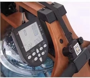 home indoor rubber wood water resistance <b>rowing</b> <b>machine</b> real water feel rower LCD monitor low impact full body workout elegant w - Product Image 5