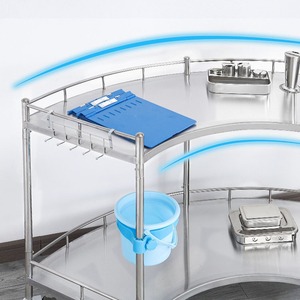 Carrito de Instrumentos en Forma de Abanico de Acero Inoxidable 304, de 2 Niveles, Carro Médico para Hospital y Clínica Dental - Product Image 1