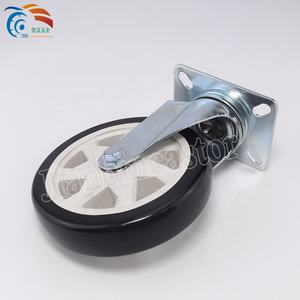 6inch Preto PVC/PU Parafuso Roda Giratória Rodízio Não Freio Rodas 150mm selado Rolamento Rodízio Rodas Piso - Product Image 3