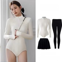 Maillot de bain une pièce pour femme à col haut, manches longues, protection UV professionnelle UPF 50+, pour le surf et le wakeboard, taille adulte