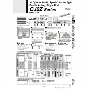 CJ2ZB10-60Z de vérin pneumatique SMC - Product Image 1