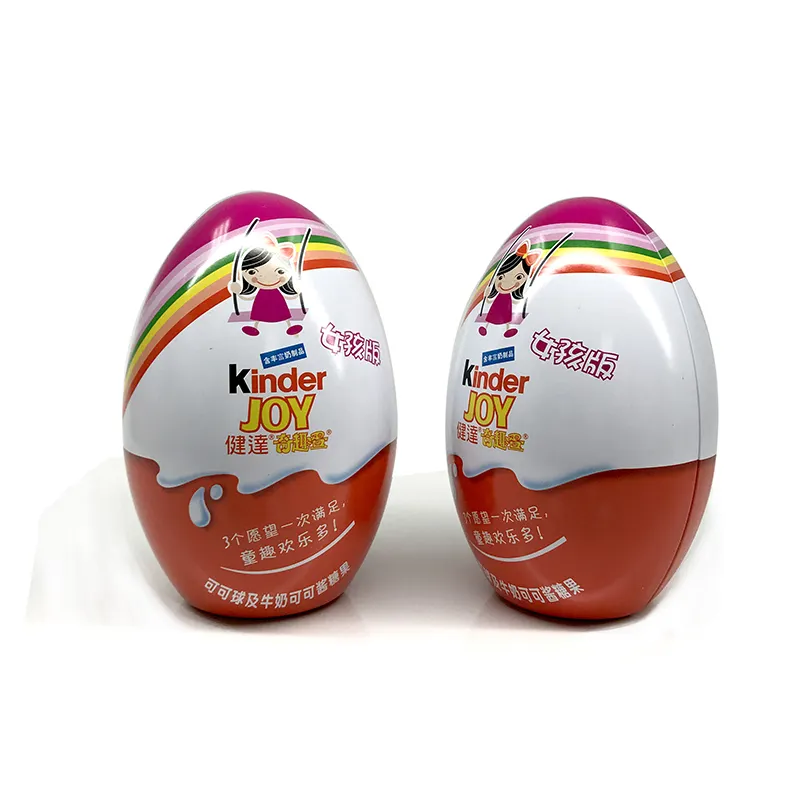 Custom Print Eggs Shape Two Pots Child Candy Metal Christmas Gift Boxes Wholesale Biscuits Packaging Tin Box Easter Egg