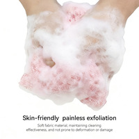 Brosse exfoliante longue en fibre de polyester pour le corps, éponge loofah écologique, fabriquée au Zhejiang, nettoyant corporel moderne