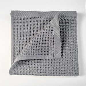 Chiffon de nettoyage pour gaufres à bords roulés à double usage Tampons à récurer absorbants en coton Forme carrée Essuyage de table de cuisine Séchage humide - Product Image 6