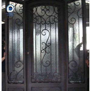 Puerta Personalizada Prima para Villa o Apartamento, Puertas de Hierro Forjado, Puerta de Entrada de Vidrio, Puerta de Entrada Doble de Hierro Forjado para Exteriores - Product Image 6