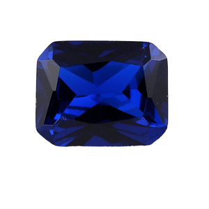 ไพลินสังเคราะห์คุณภาพดีที่เพาะเลี้ยงในห้องปฏิบัติการ ผ่านการอบความร้อน 46 #   พลอยรูปทรงแปดเหลี่ยมขนาด 7 มม. เจียระไนแบบเรเดียนท์ เอเมอรัลด์คัท - Product Image 1