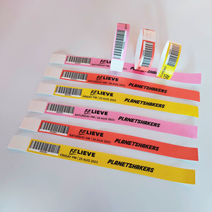 Tùy chỉnh một thời gian sử dụng không thấm nước QR mã giấy Bracelets. CHEAP 3/4 ''Sheets ID giấy Tyvek dây đeo cổ tay trong kho cho công viên nước - Product Image 2