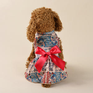 Vestido para <span class=keywords><strong>Perro</strong></span> con Estampado de Grafiti y Lazo, Vestido Ligero <span class=keywords><strong>sin</strong></span> Mangas para Perros y Gatos Pequeños y Medianos, Ropa para Mascotas - Product Image 3