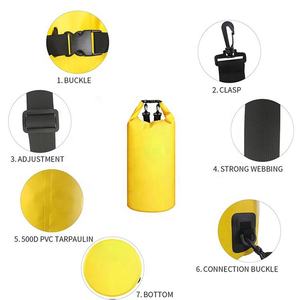 Custom Logo impresso portatile pieghevole 2L 5L 10L 20L 40L borse impermeabili per il viaggio sulla spiaggia Rafting zaino di stoccaggio a secco - Product Image 5