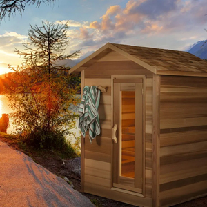 Bán buôn ngoài trời Kính cường lực gỗ rắn 6 người ngoài trời truyền thống khô phòng tắm hơi di động với hơi nước ướt - Product Image 3