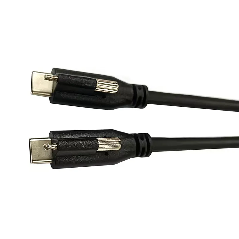 0.5M 100W Usb 3.2Type-C Naar Type-C Met Schroefvergrendeling Snellaadgegevenskabel Voor Bureaucomputer Usb C-Kabel