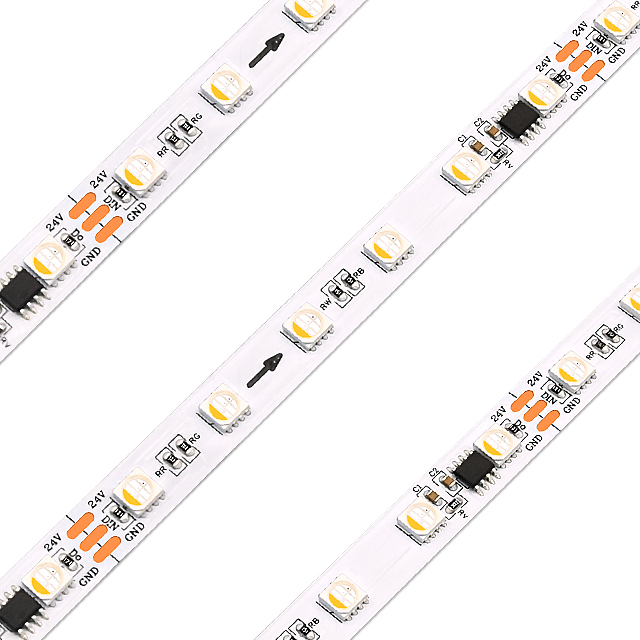 Waterproof Bathroom Outdoor Light Strips Led Addressable 24V 5050 SMD SPI UCS2904 RGBW 96 Leds/m Led Strip