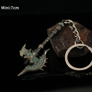 Porte-clés 2025 Meilleures ventes!! Lich King <span class=keywords><strong>Alsace</strong></span> Frostmourne épée couteau hache jouet armes 9 cm métal saint valentin alliage porte-clés - Product Image 5