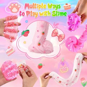 Vente directe d'usine, kit de slime en argile colorée en plastique, 6 pièces, pour enfants, couleurs unisexes, boîte cadeau, cadeau de fête et d'anniversaire, ensemble de slime - Product Image 5