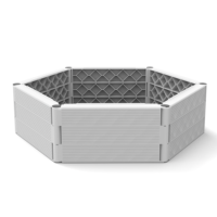 6 éléments muraux 6 lit surélevé en plastique composite jardinière de lit de jardin cadre froid lit de légumes boîte à fleurs