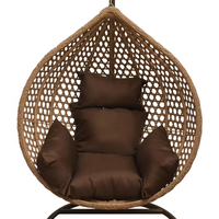 Fauteuil suspendu en rotin PE avec coussin imperméable pour extérieur, mobilier de jardin, siège 1 personne, pour jardin, parc, chambre, patio