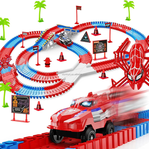 Giocattoli educativi 212 pezzi da corsa giocattoli <span class=keywords><strong>con</strong></span> 2 auto elettriche a Spider Truck auto Monster Truck Slot giocattoli per ragazzi - Product Image 3