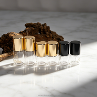 Botol Parfum Mini Mewah 1/2/3/5ml, Botol Roll-on Kaca Isi Ulang dengan Logo Hot Stamping untuk Wewangian Oud Arab.