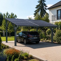 Système de carport solaire étanche à prix d'usine, structure de stationnement solaire commerciale à montage au sol