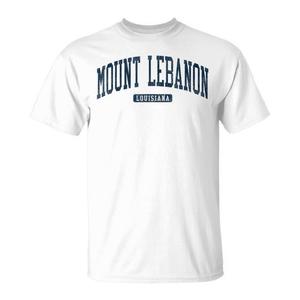 Maglietta blu Mount Lebanon Louisiana stile college, taglia unisex per adulti - Product Image 1