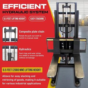 High Quality 1.5 Ton 2.5m 3m 2m Lifting Electric Forklift Pallet Truck Stacker Small Battery Electric Stacker for Sale - Product Image 4