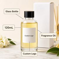 Recharge d'huile parfumée pour diffuseur à bâtonnets floraux personnalisée 120 ml avec aromathérapie pour l'ambiance intérieure en bouteille en verre