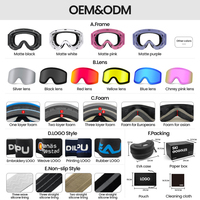 Gafas de esquí y snowboard personalizables de fábrica, lentes cilíndricas antivaho para deportes al aire libre, incluidos los deportes de nieve en ciclismo