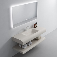 Lavabos modernes à poser, lavabo rond pour salle de bain, vasque de salle de bain avec miroir