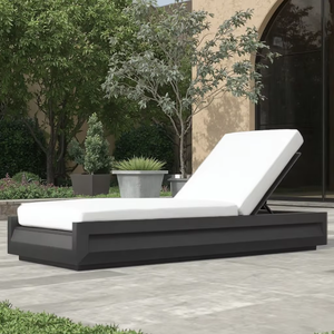 Muebles de Exterior para Piscina, Silla Individual con Recubrimiento en Polvo, Tumbona de Aluminio para Jardín - Product Image 1