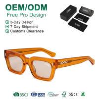 Lunettes de soleil Mellume OEM personnalisées de luxe, en acétate polarisé, surdimensionnées, faites à la main, rectangulaires, épaisses, carrées, en acétate personnalisé