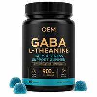 Gummies personnalisées GABA L-Théanine avec Magnésium B6 pour Calmer le Stress, Améliorer la Concentration et Favoriser le Sommeil – Supplément OEM Marque Privée
