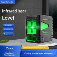 Nouveau best-seller transfrontalier : Mini niveau laser infrarouge auto-nivelant à lumière verte haute luminosité, cinq lignes, deux lignes, modèle XS