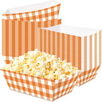Boîte à popcorn pour soirée cinéma, barquette alimentaire jetable en papier de qualité alimentaire, plateau à collation personnalisé pour carnaval, pour salade et hot-dog