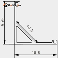 Vente Flash Personnalisée 45 °   Profilé LED en aluminium pour coin de plafond ou de mur, type V, avec faisceau oblique et angle de 90 degrés