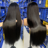 Perruque en cheveux humains vierges bruts avec cuticules alignées, dentelle HD 13x4, sans colle, dentelle frontale transparente, pour femmes noires