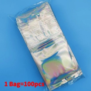 <span class=keywords><strong>100</strong></span> Cái Laser Cầu Vồng Ba Chiều Túi Giấy Bạc 4X6 Inch Chống Mùi Có Thể Khóa Lại Túi Mylar Đựng Thực Phẩm Có Khóa Kéo Trong Suốt - Product Image 4