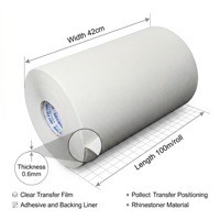 Papel de Transferencia Termoadhesivo para Pedrería, Papel de Posicionamiento para Prendas de Vestir, Rollo de Película de Transferencia de Patrones de Pedrería de 42 cm, Venta al por Mayor