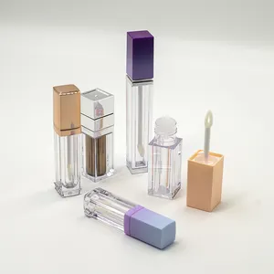 Bao Bì Chai Mỹ Phẩm Bao Bì Rõ Ràng Ống Tùy Chỉnh Vuông Rỗng Lip Gloss Ống