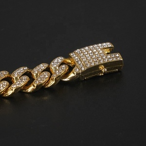 Cadena Hip Hop Iced Out con Dijes de Cristal CZ para Hombre y Mujer, Collares de Cadena Cubana, Gargantilla, Joyería de Oro de 18K - Product Image 5